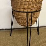 Panier à couture en rotin, 1960