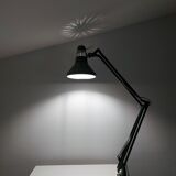 Lampe de bureau à bras oscillant vert réglable d’architecte, années 1970