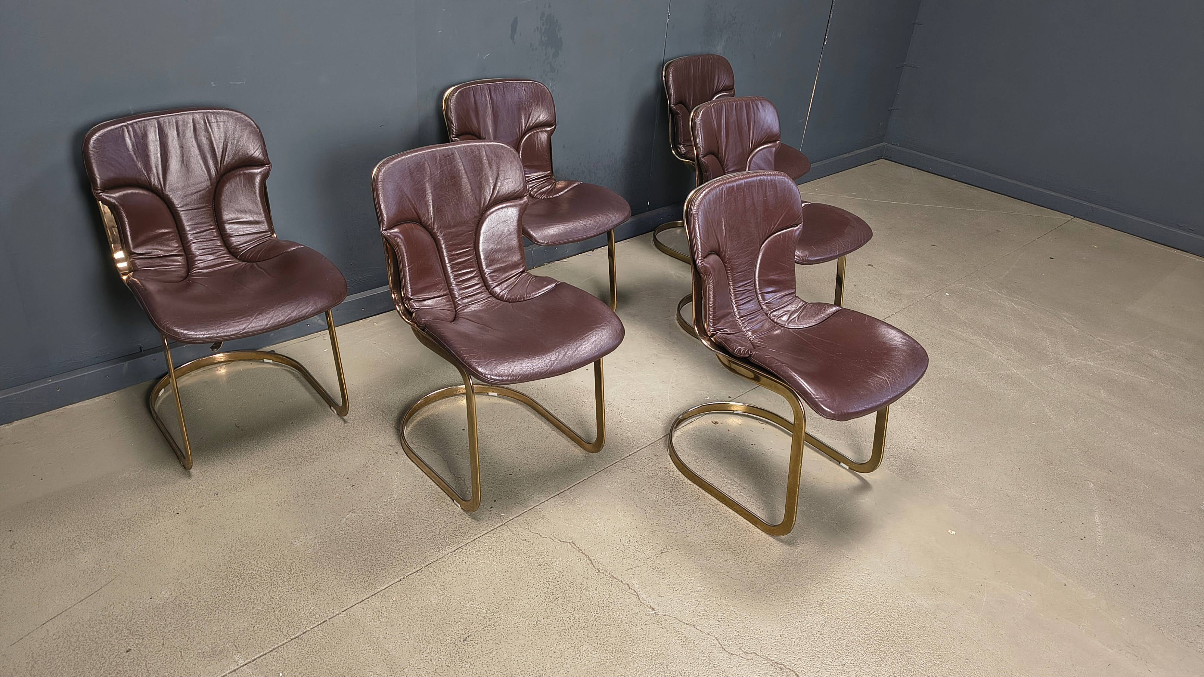 Chaises de salle à manger vintage par Cidue, ensemble de 6, années 1970.