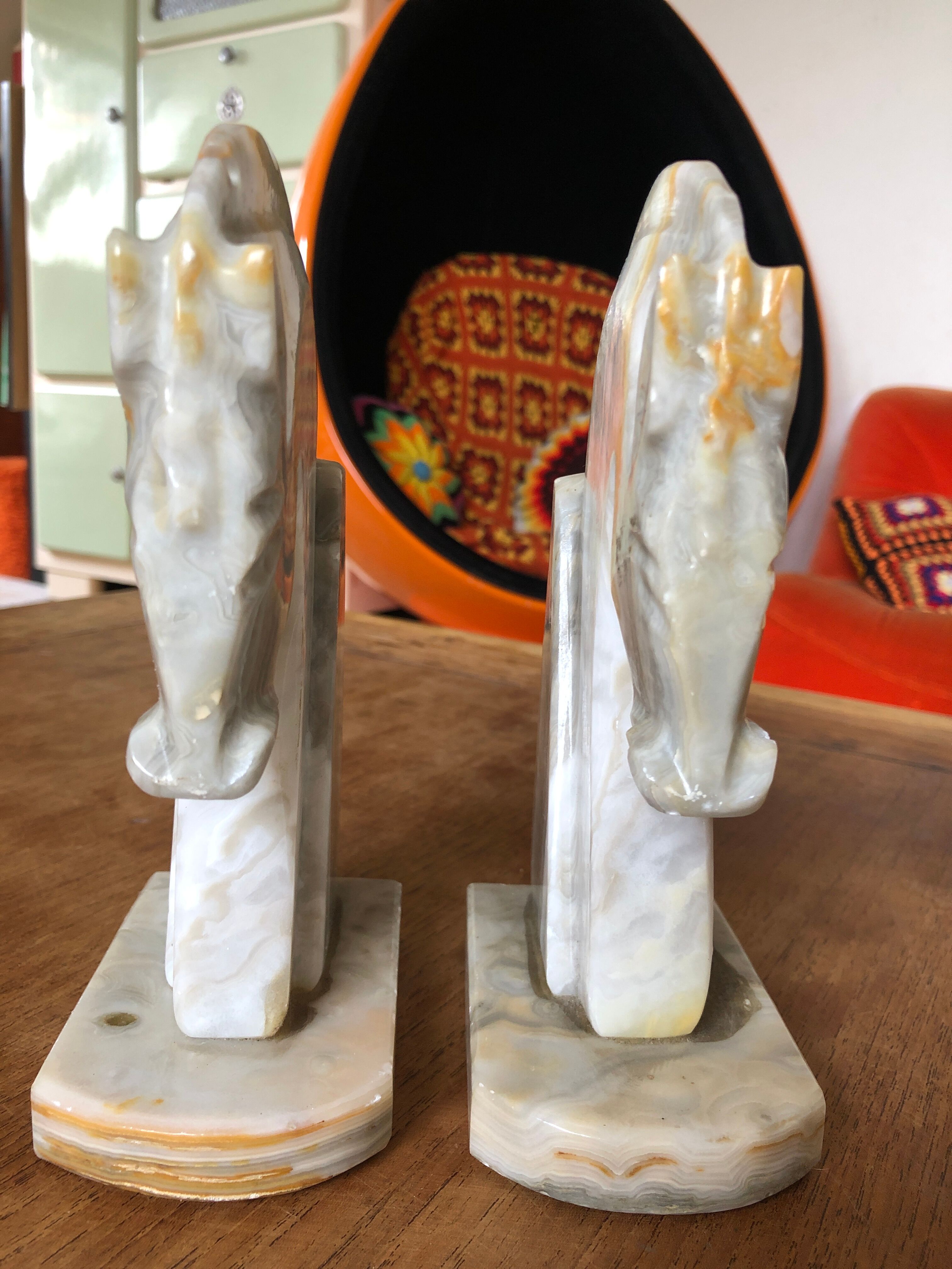 Greenhouse book art deco zoomorphic horse head in marble onyx