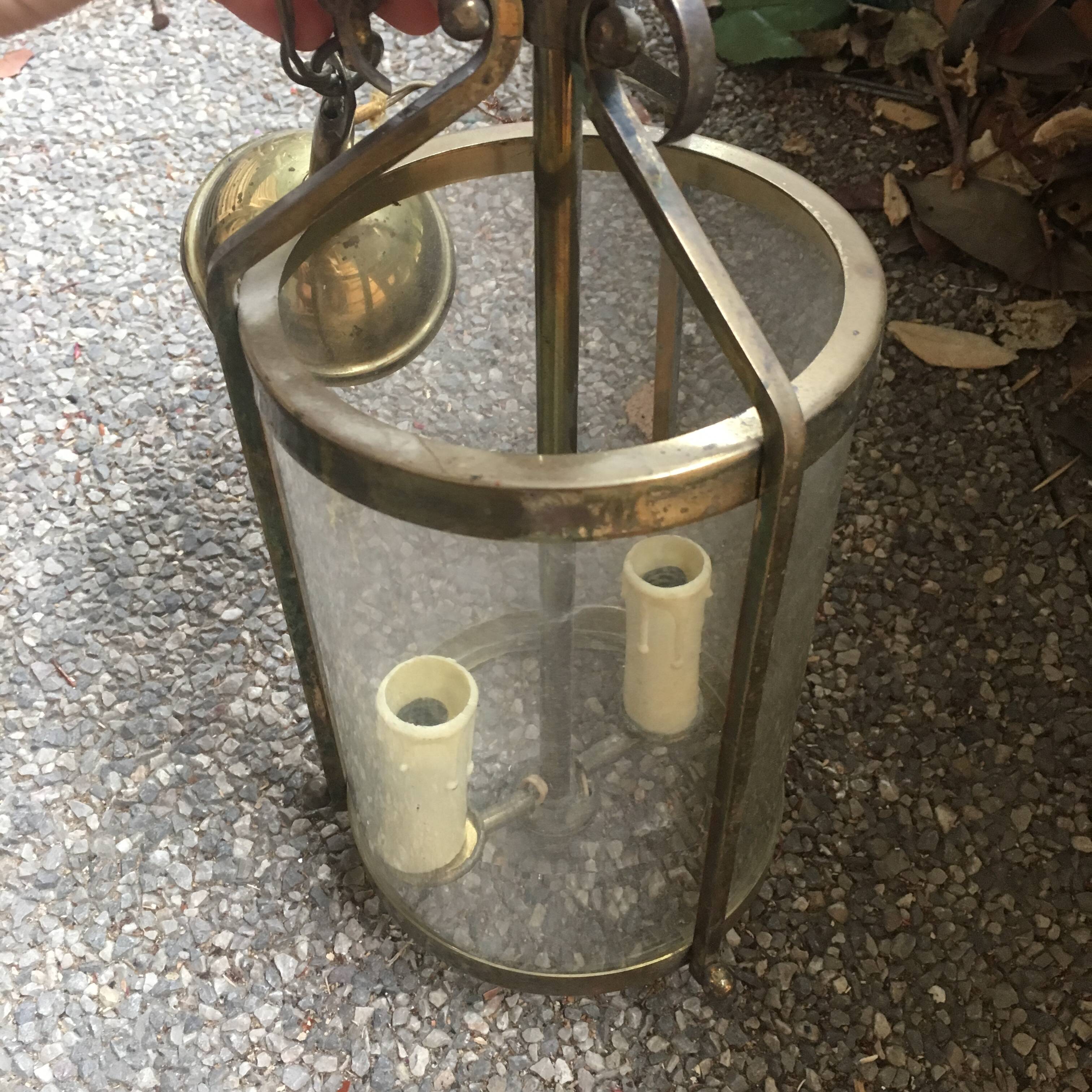 Round brass lantern from the 1950s.