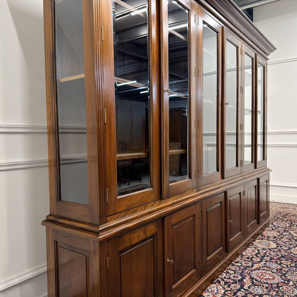 Large English Bookcase with Glass Doors