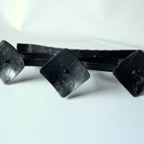 Handmade wrought iron candle holder, 3 arms, vintage