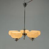 Art Deco Nickel-plated Chandelier, 1930s