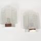 Pair of 'ice glass' wall lamps by Doria Leuchten
