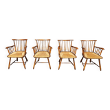 WKS 7 Armchairs with Wickerwork Seat by Arno Lambrecht for Wk Möbel, Germany, 1950s - set of 4