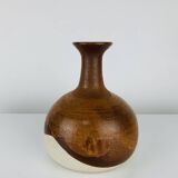 Vintage ceramic vase, brown and white.