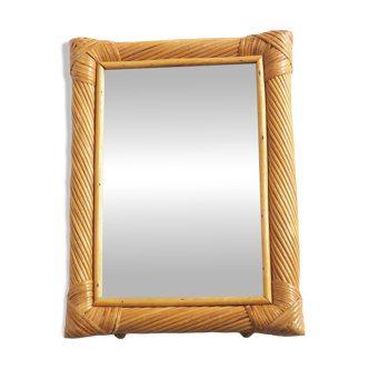 Miroir rotin rectangle