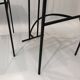 Pair of Postmodern High Back Black Metal Side Chairs in Boucle 1980s Vintage 70s