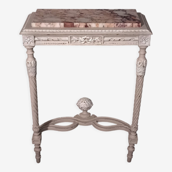 White wall lamp console Louis XVI style with pink marble top