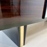 Italian 1940s Art Deco Sideboard in Macassar, Parchment, Attr. Osvaldo Bors