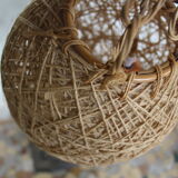 Set of 2 rattan and rope suspensions