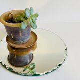 Vintage round and beveled table mirror