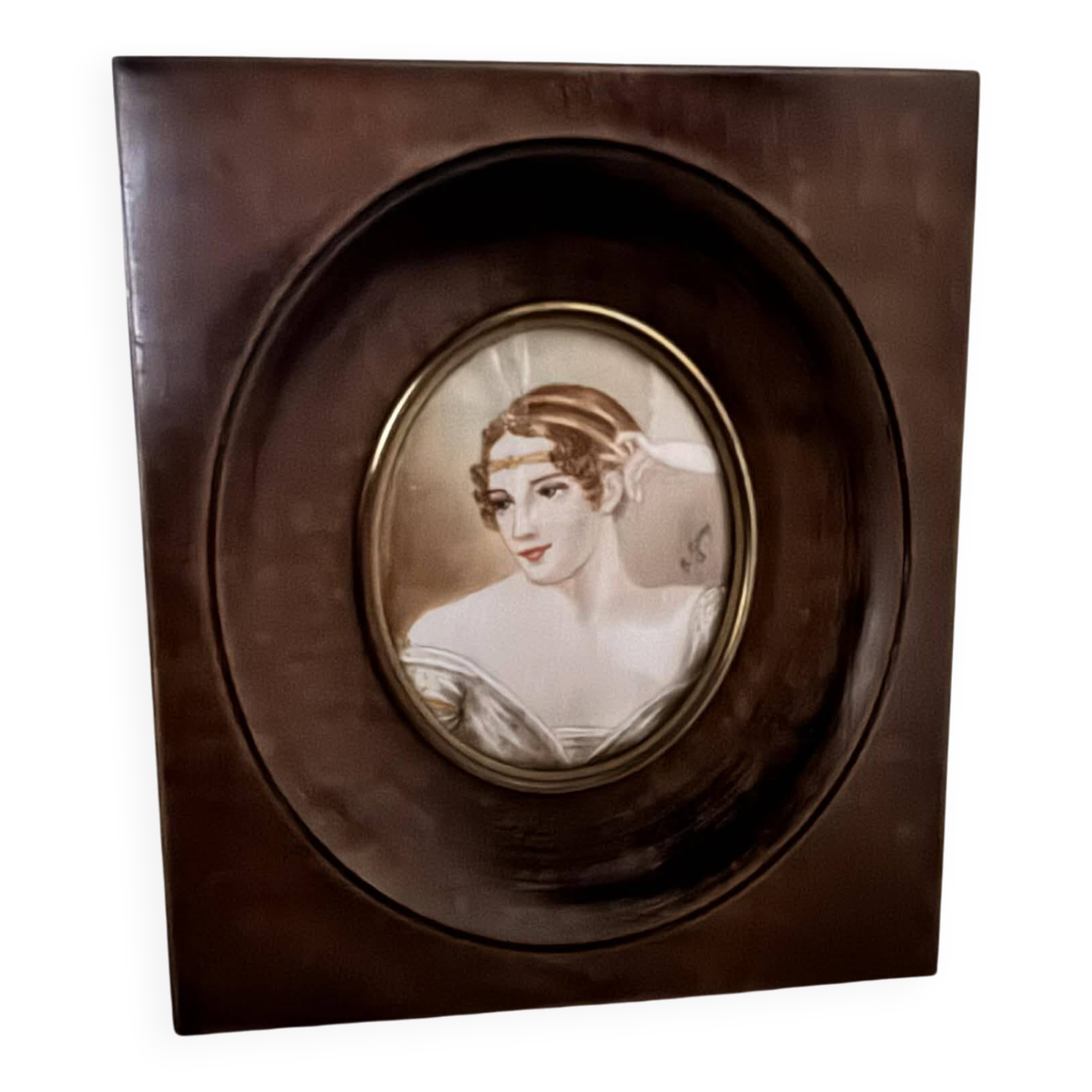 Miniature under glass signed S.Gray