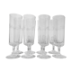 Set of 8 flutes in chiseled crystal 50s