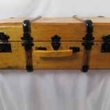 Suitcase, old wooden trunk
