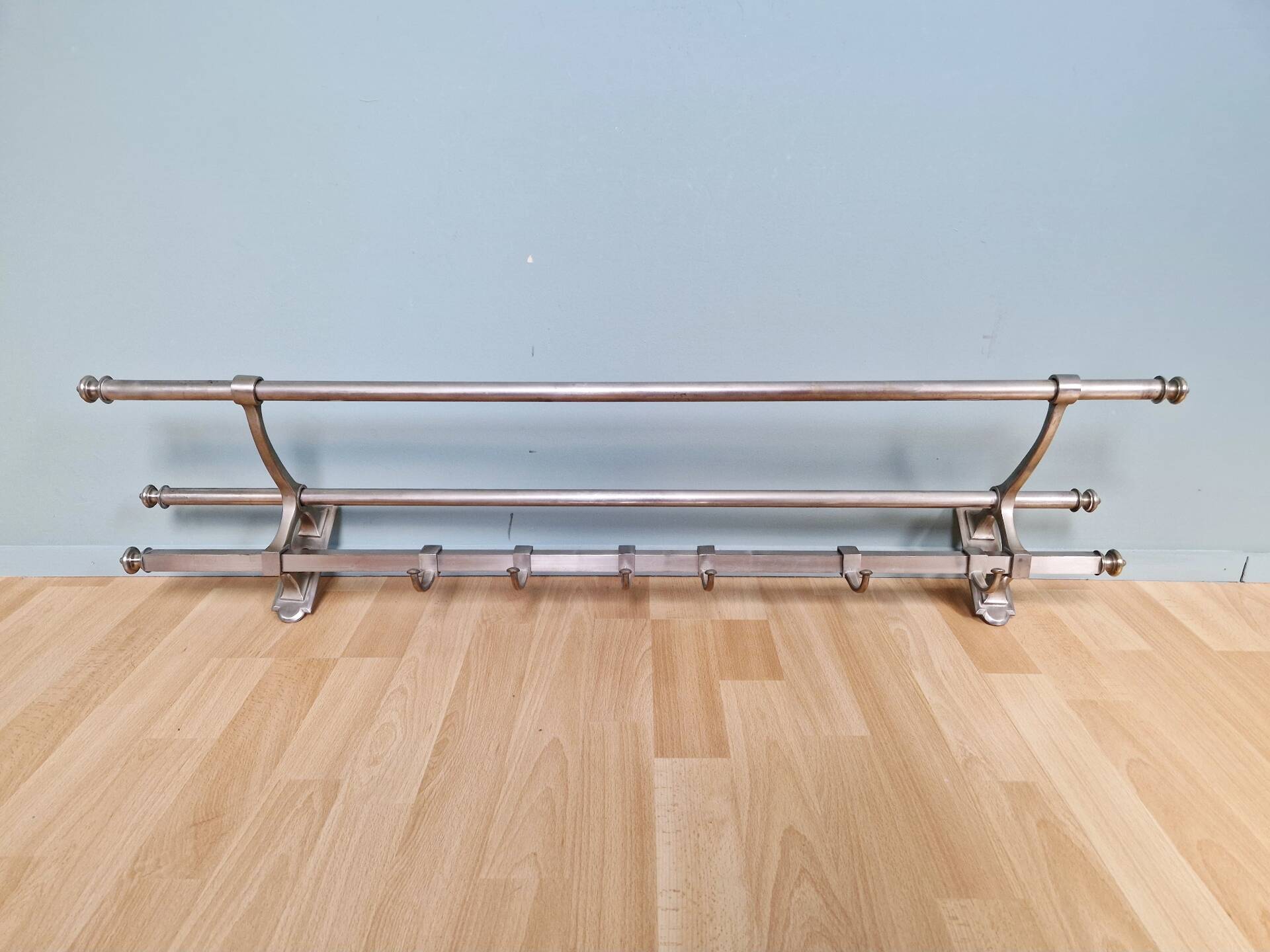 Nickel-plated Art Deco coat rack, 1920s