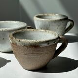 Set of 5 Indonesian ceramic handle coffee cups