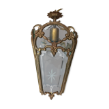 Bronze lantern of Louis XVI style working order - engraved glasses
