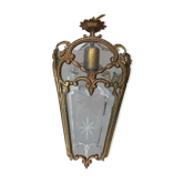 Bronze lantern of Louis XVI style working order - engraved glasses