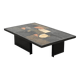 Paul Kingma slate, stone and brass inlaid coffee table, 1970s