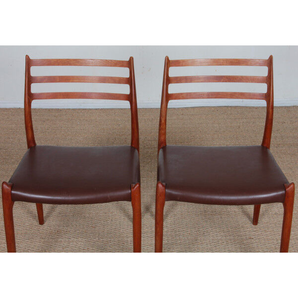 Set of 6 chairs by Niels Otto Moller in teak model 78, 1960.