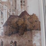 Watercolor signed Barday Senlis the cathedral first half of the 20th century