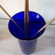 Vase de Bohême en verre bleu cobalt