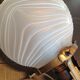 Ceiling light ball opaque glass and brass art deco style