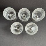 5 verres cristal gravé