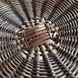 Woven wicker tray with handles