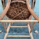 Vintage armchair in braided chestnut leaves, 1940s