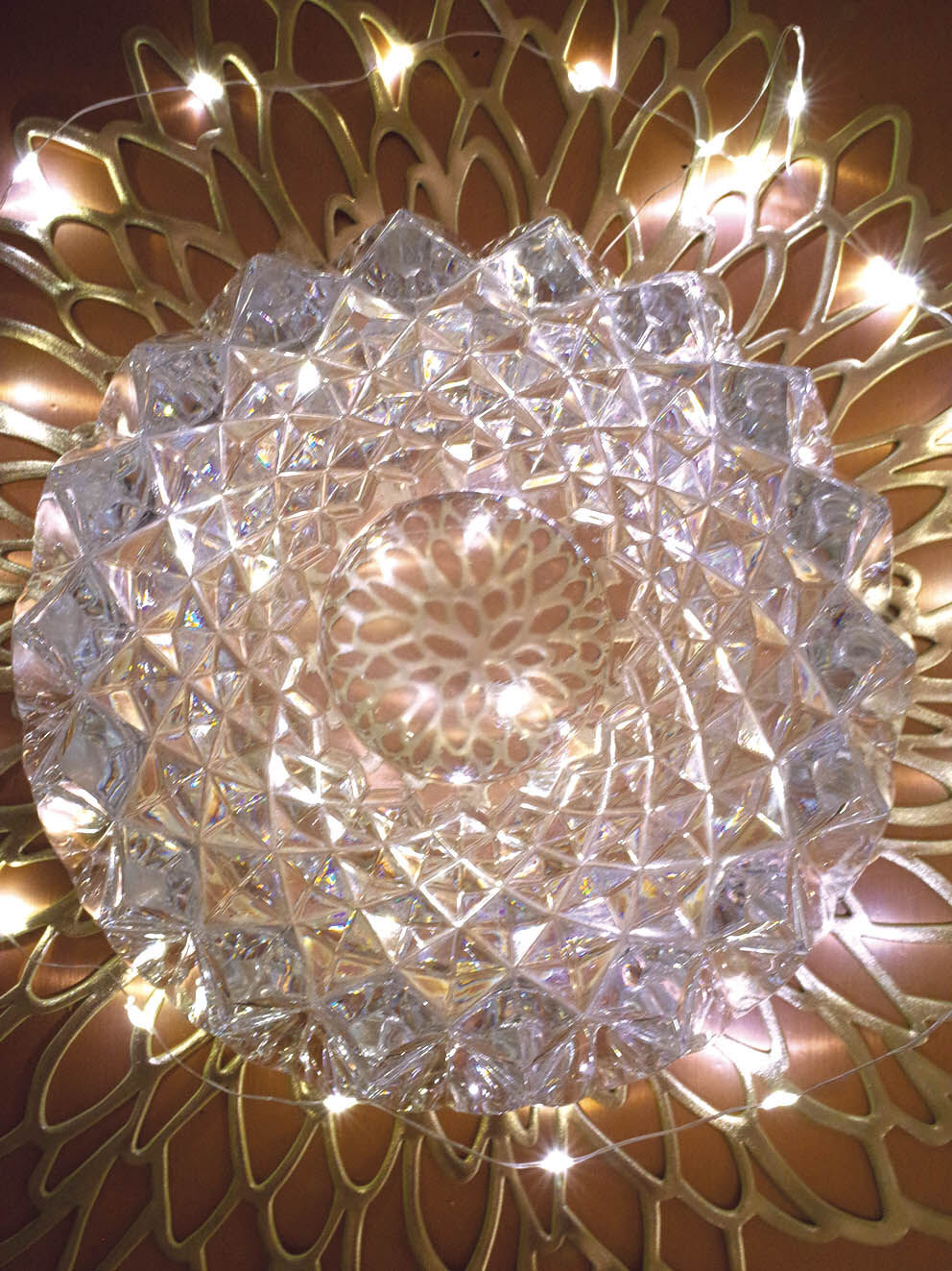 Saladier en verre ciselé