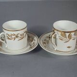 Antique coffee service: jug + 2 cups, old Paris porcelain, 19th century C657