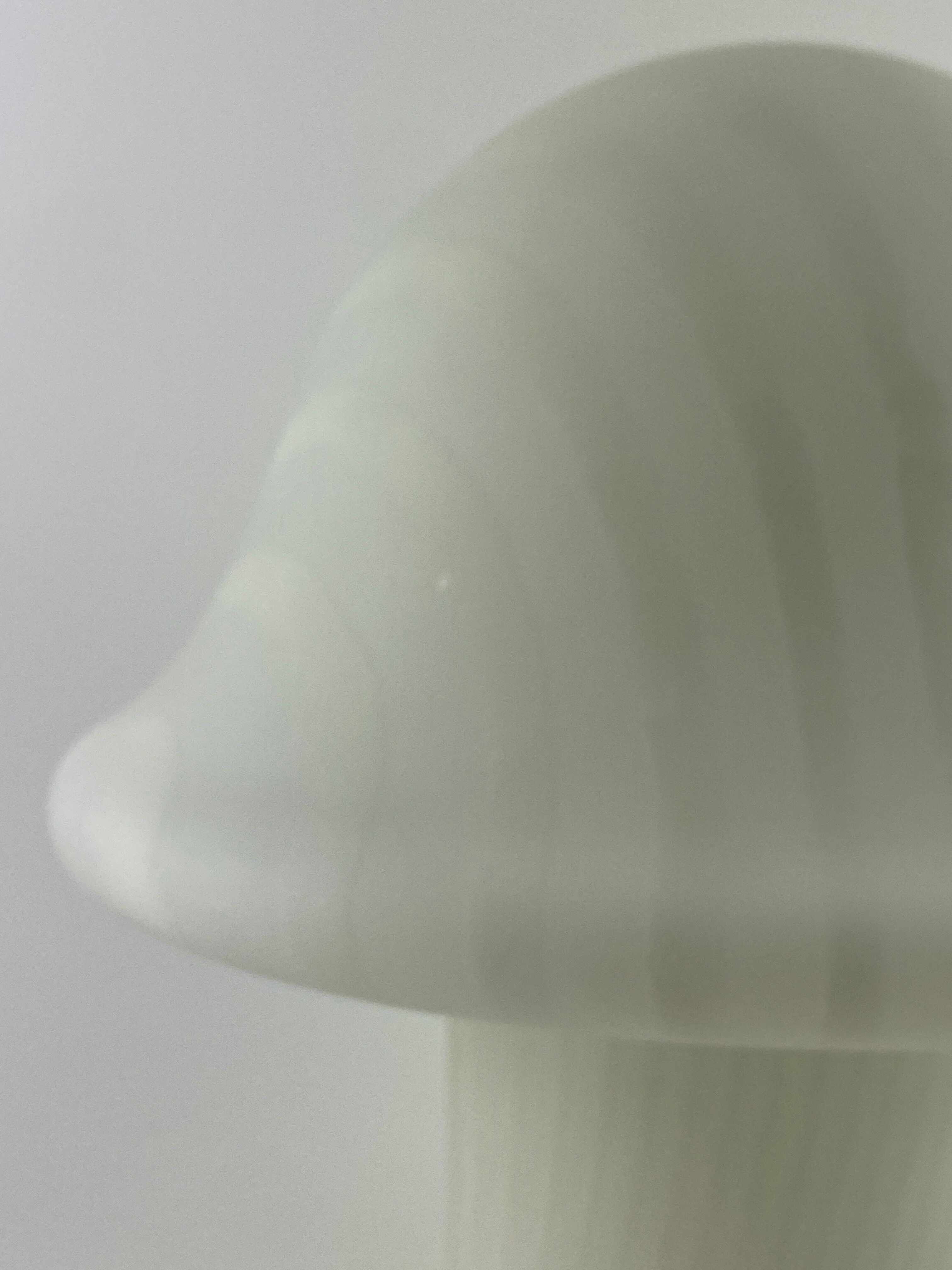 White glass Peill and Putzler mushroom table lamp XL
