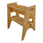 Light wood side table magazine rack