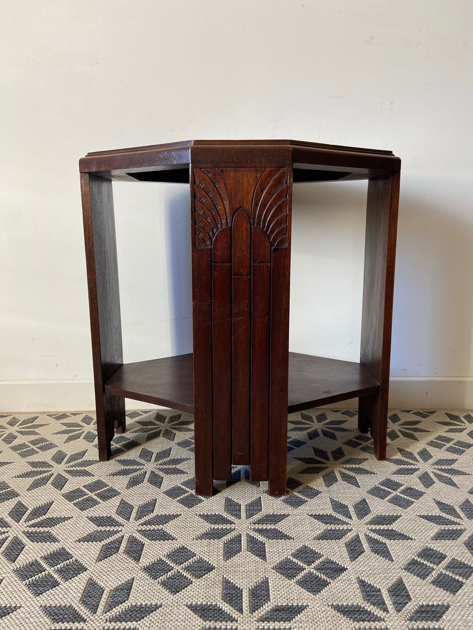 Art deco mahogany side table