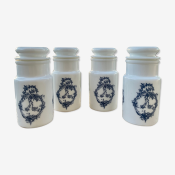 Apothecary pots in opaline