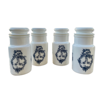 Apothecary pots in opaline