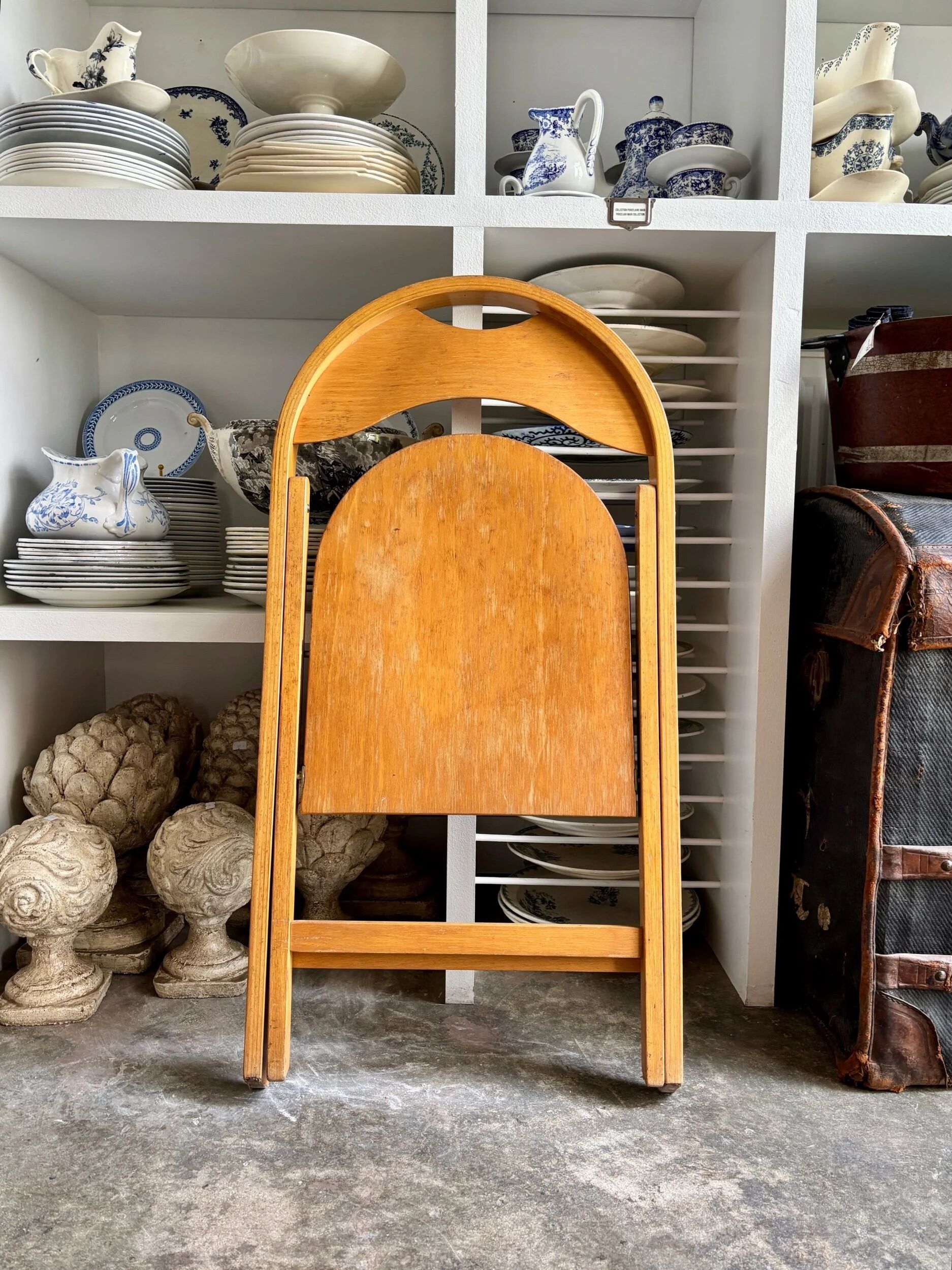 Light wooden folding chair