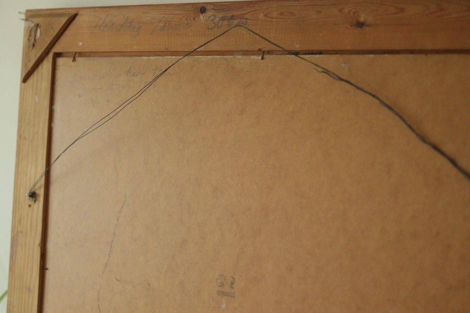 Original mid-century oil painting on Swedish canvas "Autumn Day Järvsö"