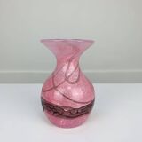 Blown glass vase signed Mdina Malta workshop, vintage, 80s
