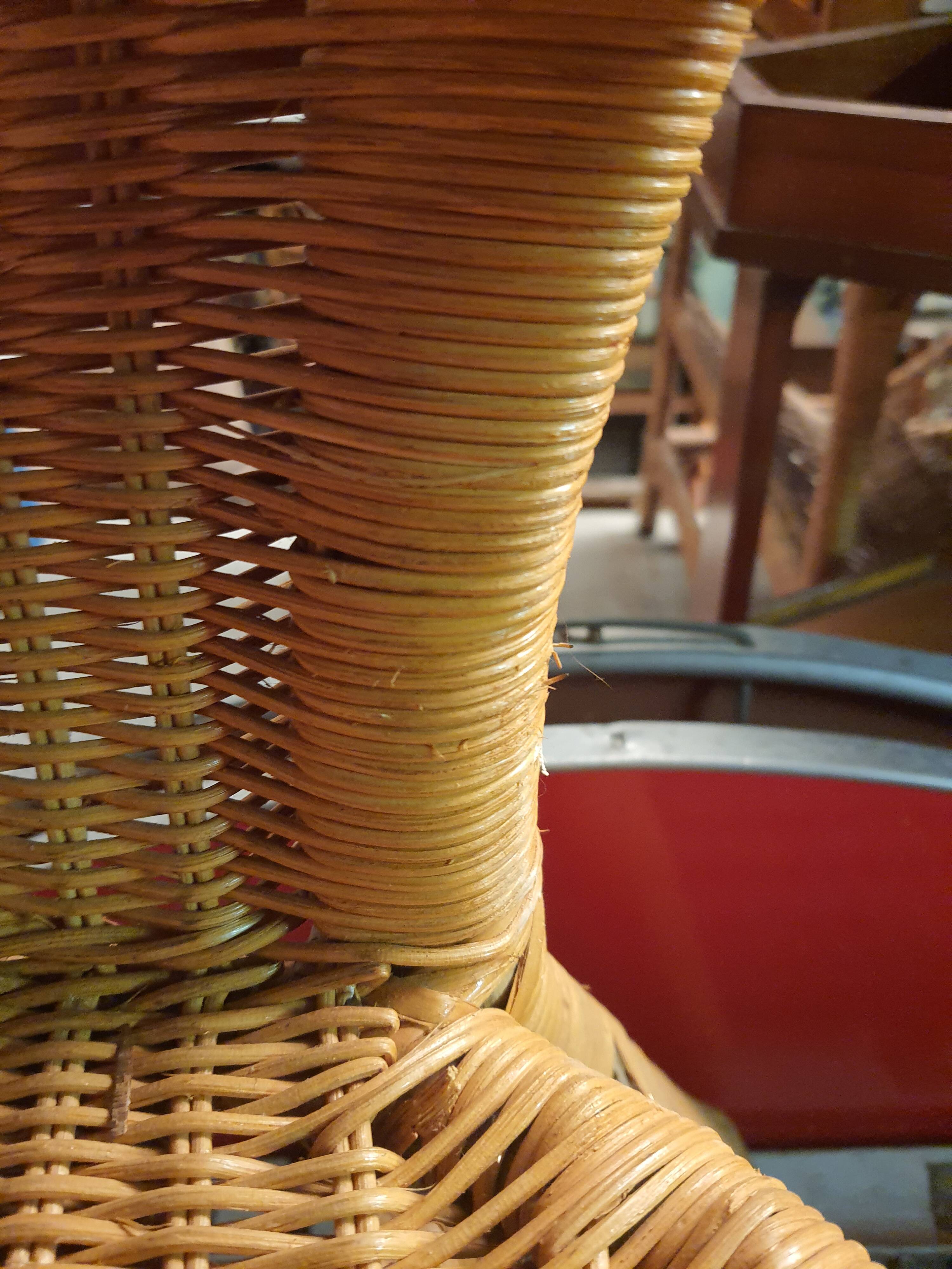 Two-chair wicker set and coffee table