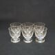6 Cracked Engraved Crystal Liqueur/Digestif Glasses
