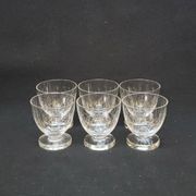 6 Verres A Liqueur / Digestif En Cristal Gravé Craquelé Craquelures