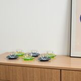 Set of glass cups, Italian design, 1970s, manufactured by Fratelli Guzzini