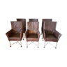 Set of 6 Montis Chaplin leather armchairs by Gerard van den Berg