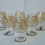 Box of 6 cognac glasses bohemian crystal