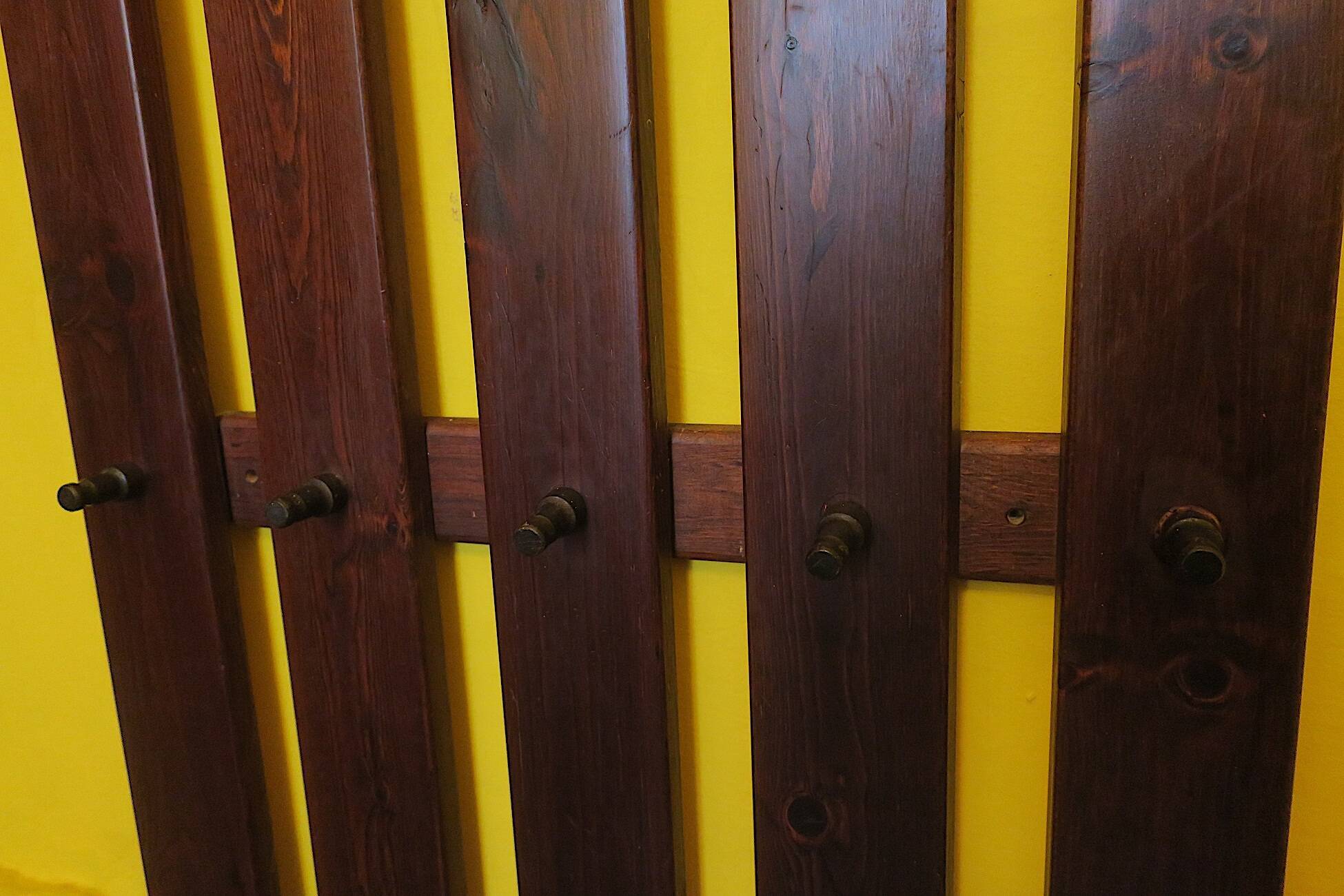 Mid century wall mounted coat and hat rack, 1960s