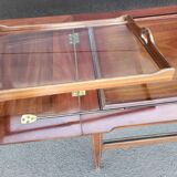 Table vitrine ancienne en bois et verre – style élégant